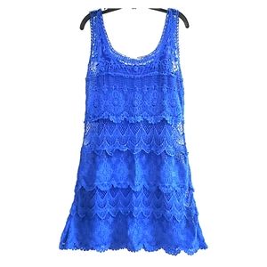 Blue crochet dress